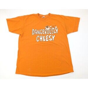 Dangerously Cheesy Cheetos Vintage Orange Graphic Chester Promo T Shirt Size XL